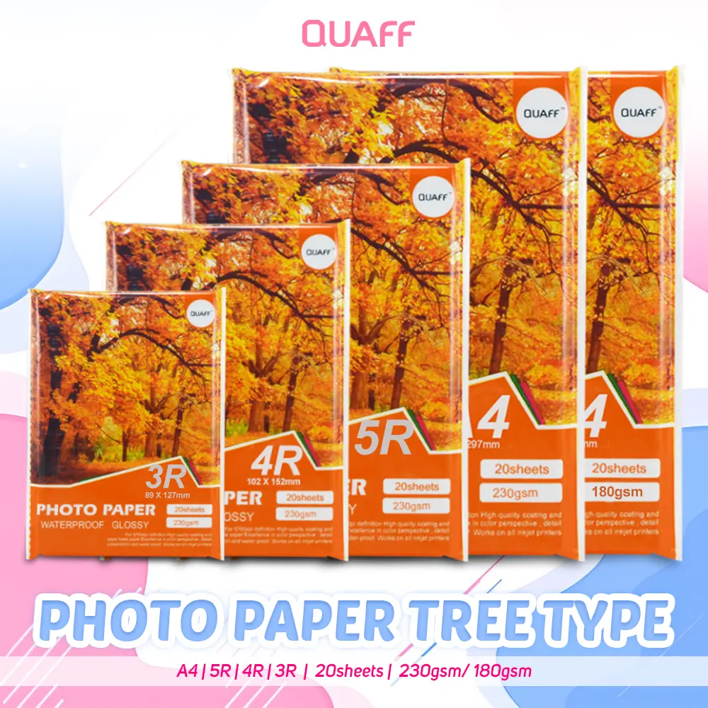 QUAFF Photo Paper / Inkjet Glossy Photo Paper for Photo Printing 230gsm ...