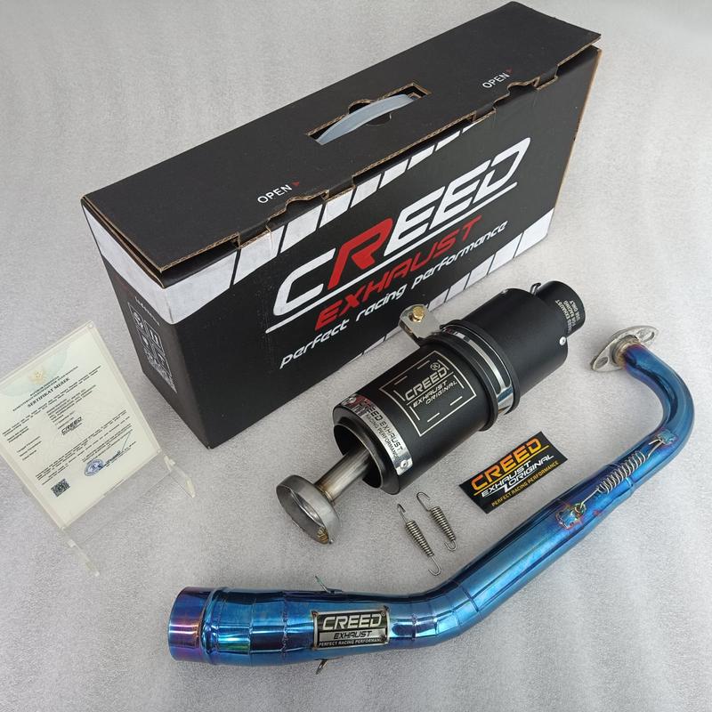Knalpot Racing Creed Exhaust Suara NGEBAS Pnp Vario 110/125/150/160 Beat Karbu/FI Lama/Beat New 2020-2023 N Max Lama/New Pcx 150/160 Aerox Lama/New Lexi Adv 150/160 Scoopy Lama/New 2020-2023 Genio Fazzio Fino 125 Soul Gt Karbu/Injeksi Mio Sporty/J/M3 0