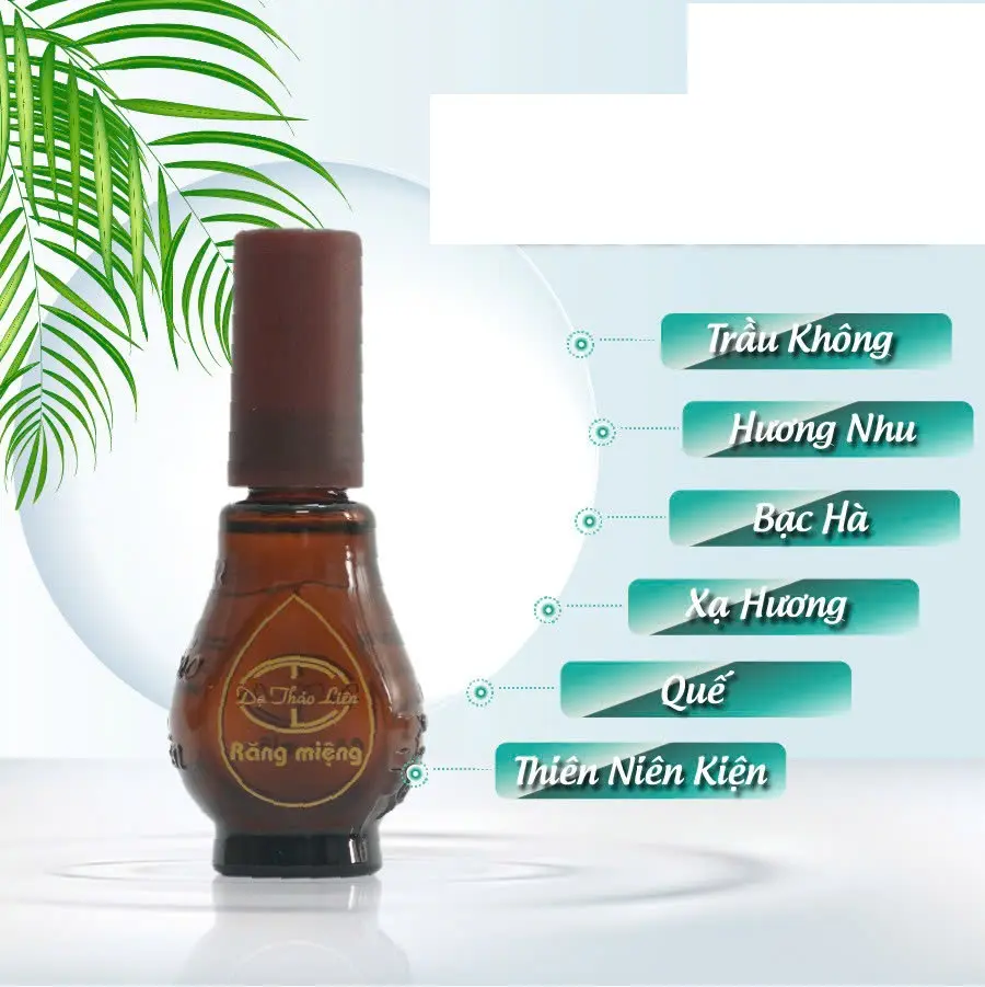 Tinh dầu răng miệng, tinh chất trầu không - Loại 20ml và loại 5ml - Tinh chất trầu không, Trà xanh, xạ hương, quế, hương nhu