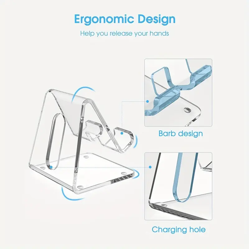 Clear Acrylic Phone Holder, 1 Count Desktop Phone Stand, Multipurpose Desk Organizer for Home Office Dormitory magnet  phone  holder 2