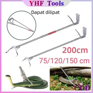 200cm Alat Penjepit Ular Stainless/Tongkat Penangkap Ular/Alat Penjepit Sampah/Snake Tongs Foldable