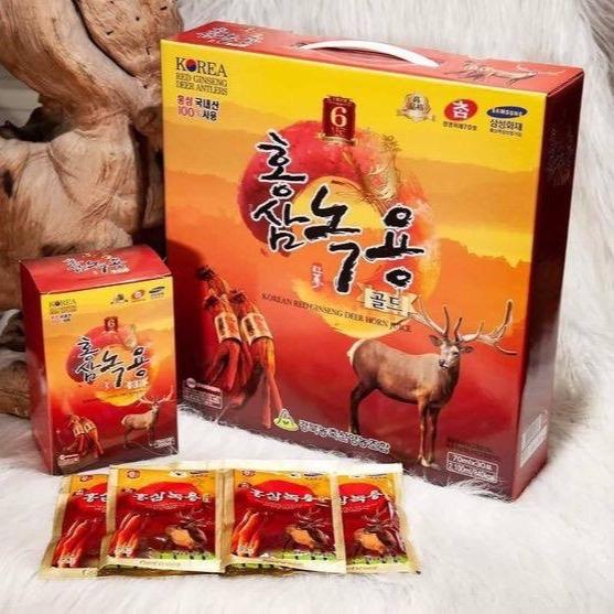 Nước Hồng sâm Nhung hươu hộp 30 gói Hàn Quốc Người lớn Kiểm soát huyết áp Sức khỏe não bộ Thanh lọc 3