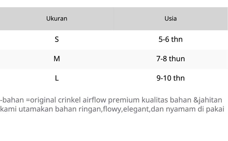 Product Introduction of Gamis anak crinkel airflow premium/gamis anak crinkel polos terbaru Poliester 0