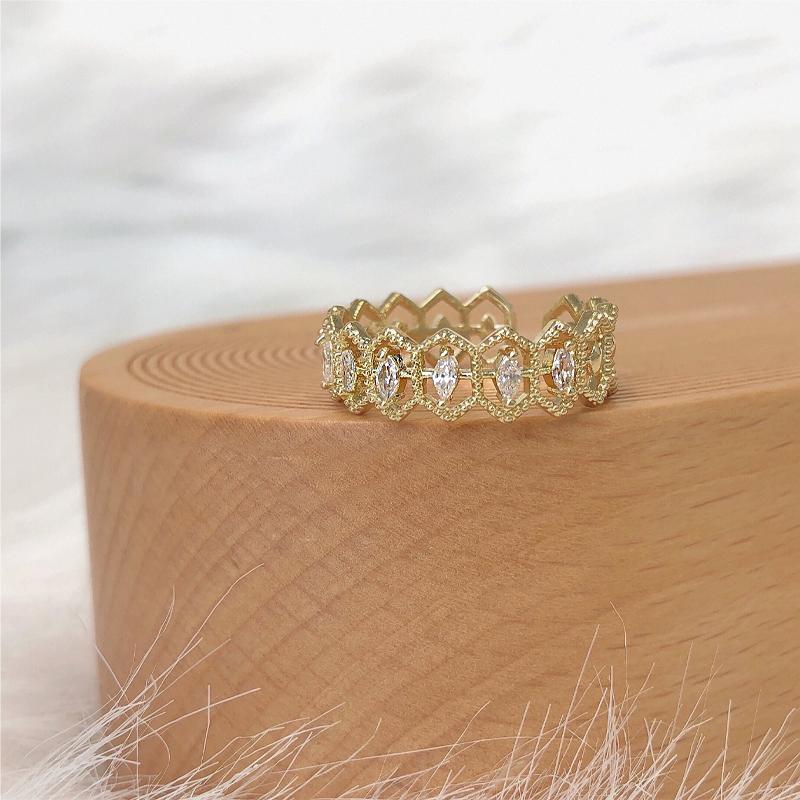 Product Introduction of Cincin kerawang renda Prancis, kepribadian modis yang penuh dengan temperamen berlian yang cocok dengan desain cincin yang dapat disesuaikan 5