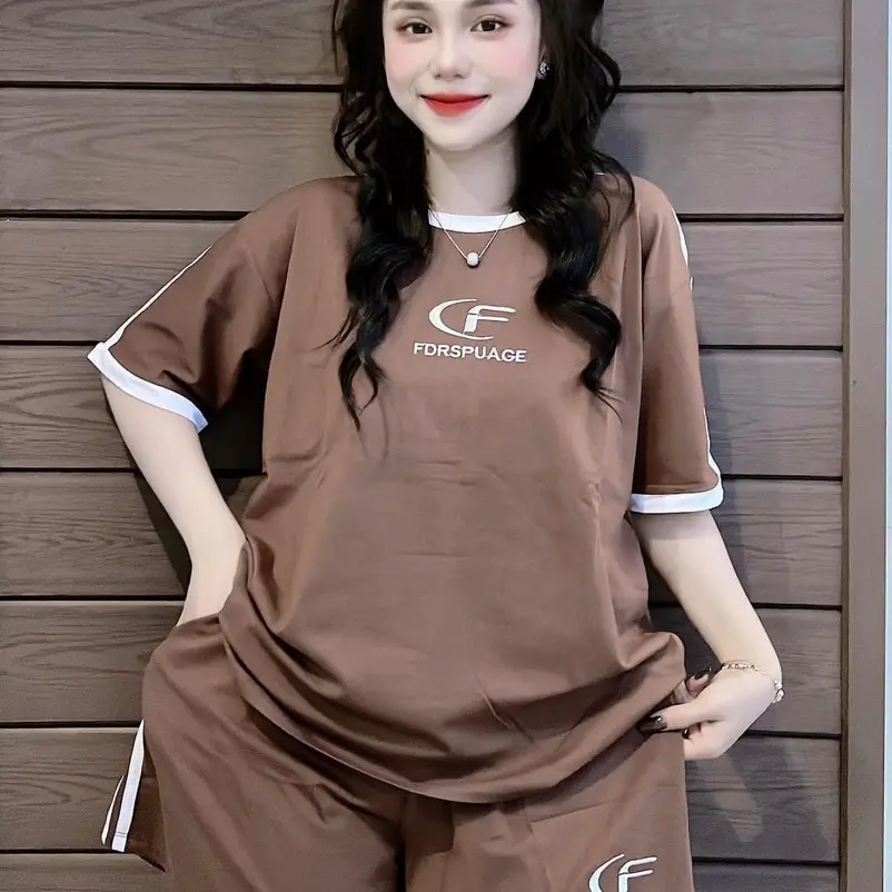 Set bộ đùi chất su chữ thêu CF dành cho nữ form rộng tay lỡ…