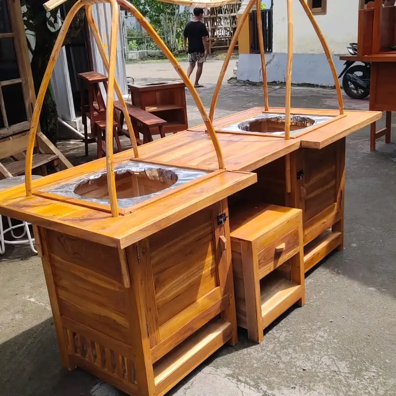 GEROBAK SOTO PIKUL, GULE,ADA TEMPAT DUDUK MULTIFUNGSI Kayu 1