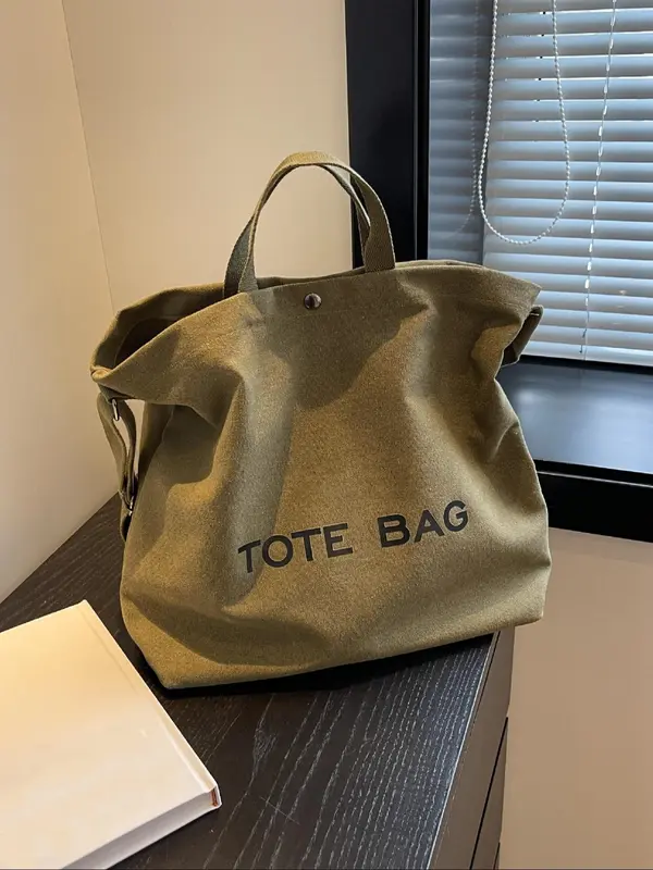 Simple Women's Letter-printed Handbag, Casual Large-capacity Shoulder Bag That Can Be Worn Cross-body, Suitable for Work and School, Fashionable and Versatile Daily Use Bag 6