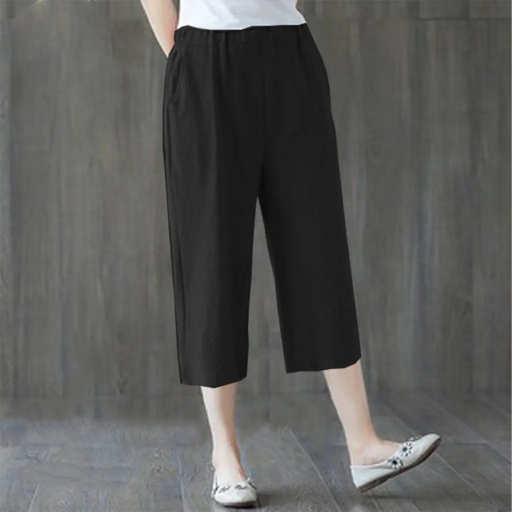Quần Đũi Suông Cạp Chun Dáng Lỡ MS84 - Quần Đũi Lửng Hè Mát Mẻ Nữ Pants