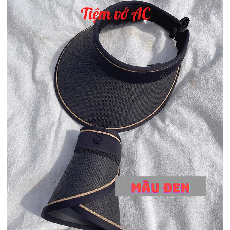 Mũ đi biển [FREESHIP] đi du lịch - nón chống nắng nửa đầu có thể gắp gọn họa tiết G - M09 Phụ Kiện Đội Đầu 2