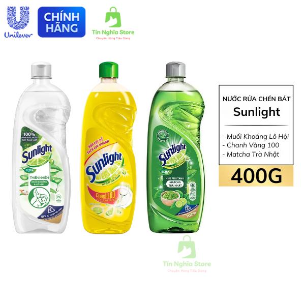 Nước Rửa Chén Bát Sunlight Thiên Nhiên Lô Hội | Matcha Trà Nhật | Chanh Vàng - Chai 400G
