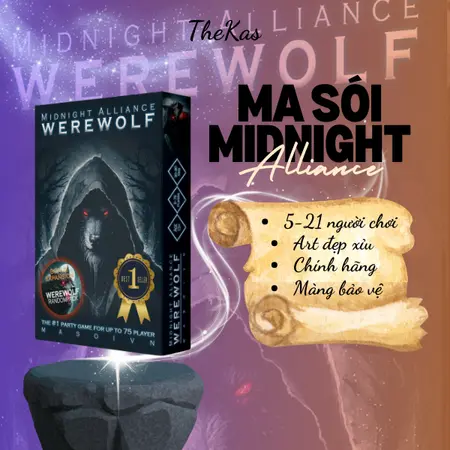 Bộ bài Ma Sói Deluxe 21 lá, Bộ Bài Ma Sói Midnight Alliance, bộ bài ma sói phiên bản gọn nhẹ để bỏ túi Thẻ Bài Cards