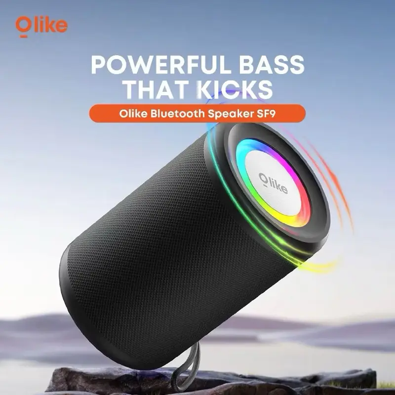 OLike Speaker Bluetooth Super Bass RGB Light IPX4 Waterproof Spiker  Wireless HD Sound SF-9 Default