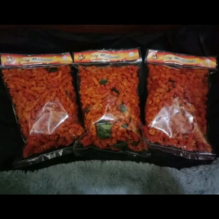 Makaroni spiral pedas bantat 250 gr hot spicy. camilan enak kekinian fusili monster dower 0