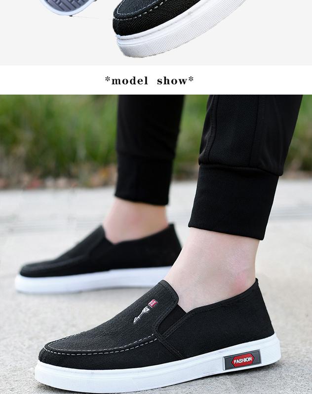 Product Introduction of New Fashion Spring and Autumn Student Middle-Aged and Elderly Casual Shoes Men's Single Shoes Cloth Shoes Canvas Slip-on 8