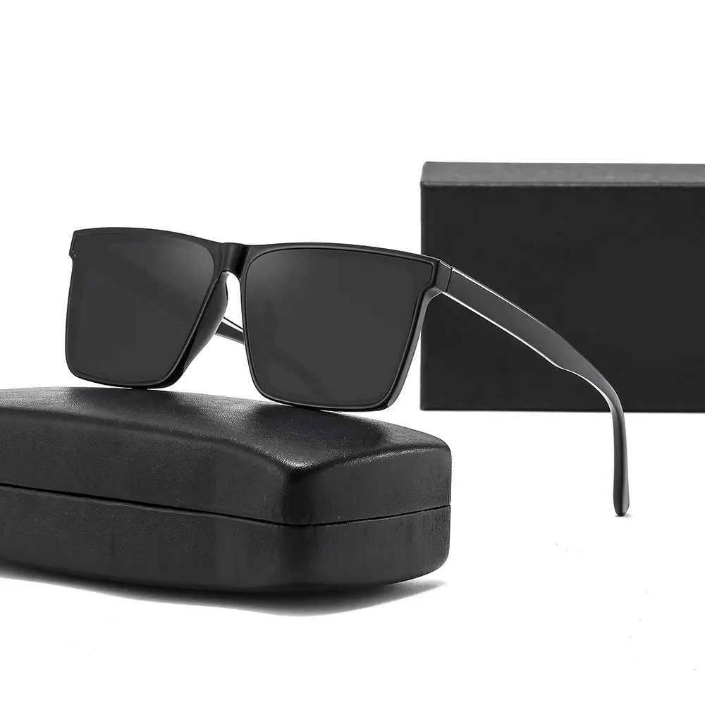 Kacamata Hitam Pria Wanita Bentuk Kotak Korea Fashion Anti UV Sunglassess Eyewear Design Retro Lensa Plastik