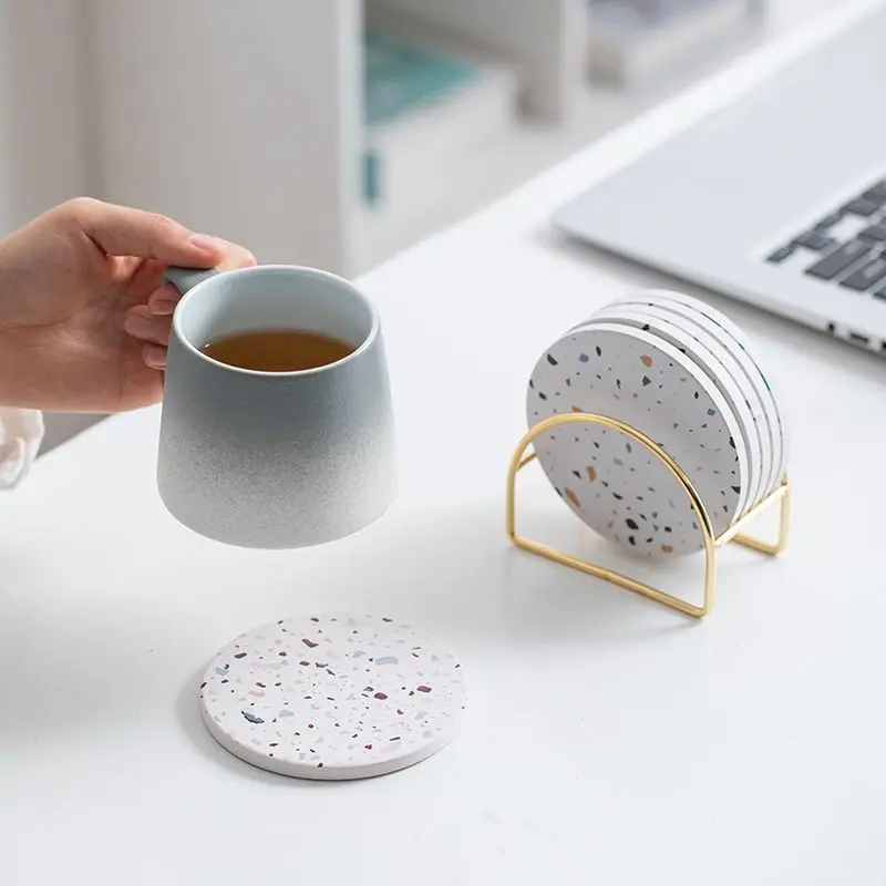 Tấm thấm hút Diatom Ooze, Tấm lót cốc, Tách trà, Chống bỏng, Chống trượt, Thiết kế sáng tạo Bắc Âu, Tấm lót ly tùy chỉnh, Thích hợp cho cốc nước, Thảm chống nhiệt, Năm 2025