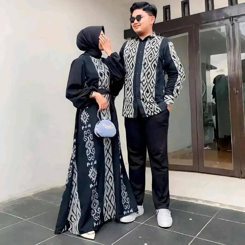 GAMIS COUPLE TENUN PASANGAN PRIA DAN WANITA MOTIF TORAJA WASTRA ASTANA Bunga Setrip