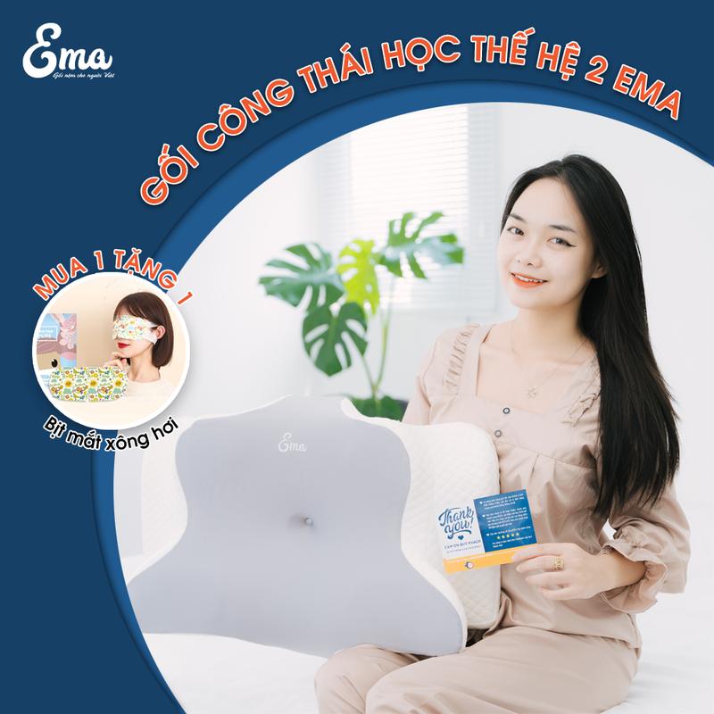  Gối Công Thái Học Ema Thế Hệ 2 Cao Su Non - Thiết Kế Chuẩn Công Thái Học Cho 3 Tư Thế Nằm Giúp Giấc Ngủ Sâu Hơn Hỗ Trợ Giảm Đau Mỏi Cổ Vai Gáy & Tê Bị Tay Khi Thức Dậy 