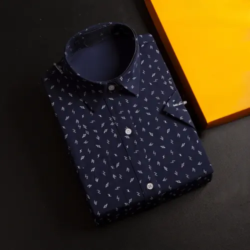 Áo sơ mi nam tay ngắn một túi form rộng cao cấp vải lụa GENALPHA vải lụa co giãn mềm mịn GEN140 Menswear Cổ Tròn xxl trung niên 7