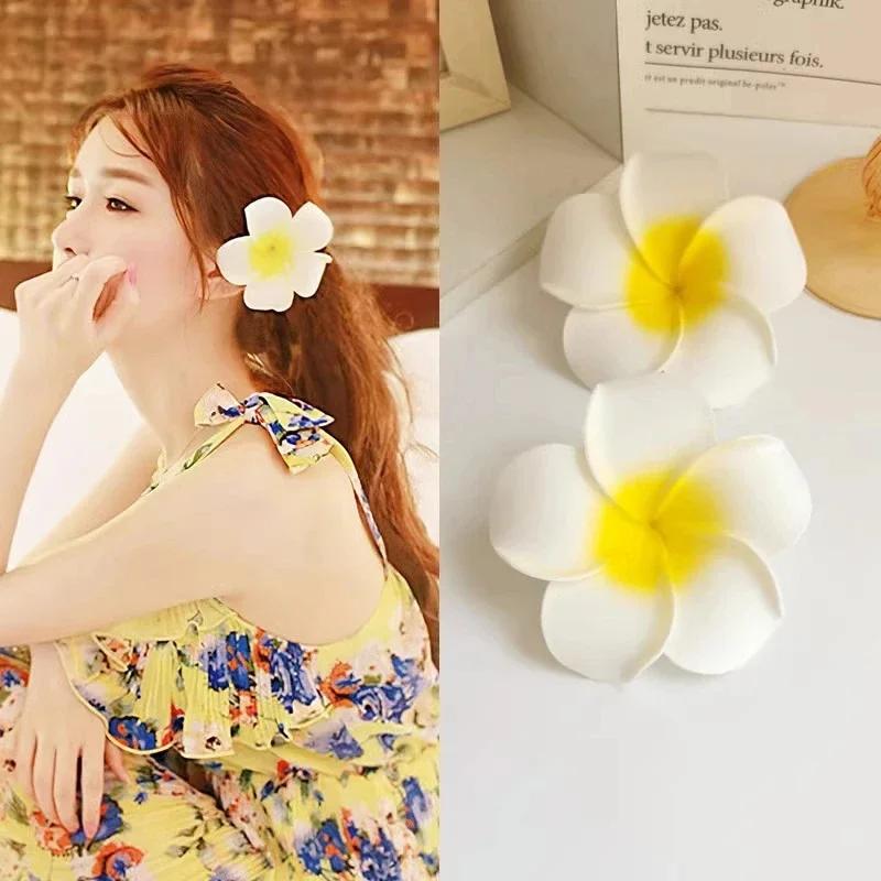 Product Introduction of Fashion Women Plumeria Flower Hair Clips Girls Aesthetic Hairpins Egg Flower Barrette Party Bag Hair Accessories 19