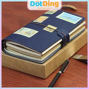 [DOTDING] Buku Catatan A6 Retro + Kertas Kraft + Kertas Bergaris + Tas Penyimpanan PVC untuk Catatan Harian Sekolah/A6 Retro Notebook Kraft Paper Lined Paper PVC Storage Bag for Daily School Notes Q122