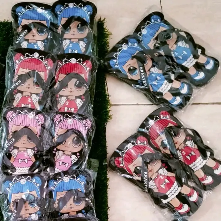 BELI LOKAL Paket Murah 20Pcs Sandal Jepit Anak Karakter Lengkung Cowok dan Cewek Keren Murah 3