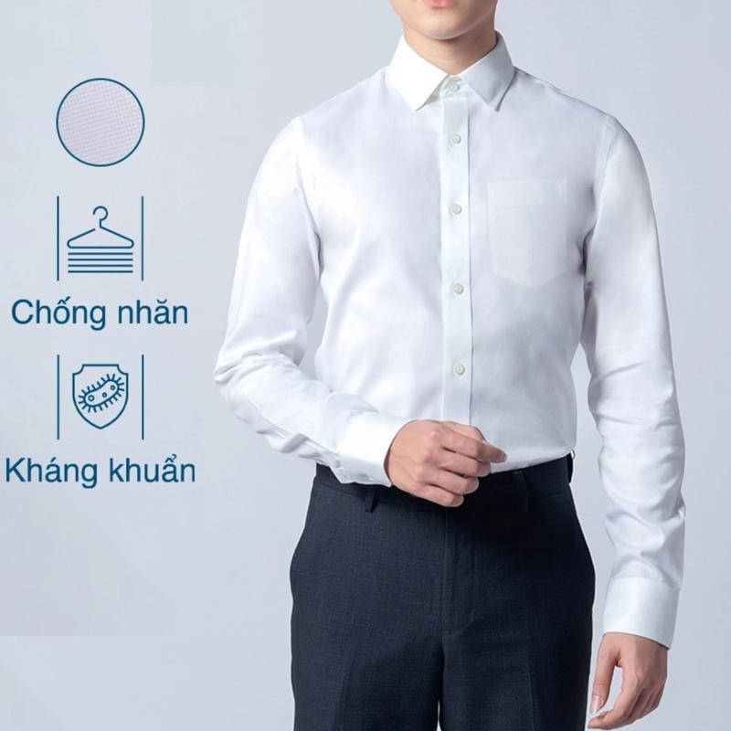 Áo Sơ Mi Nam Dài Tay Công Sở Vải Lụa Chéo Cao Cấp Thấm Hút Tốt Thoải Mái Sang Trọng Thanh Lịch Menswear Shirt Tre trắng đá xanh biển áo sơ mi ngắn tay