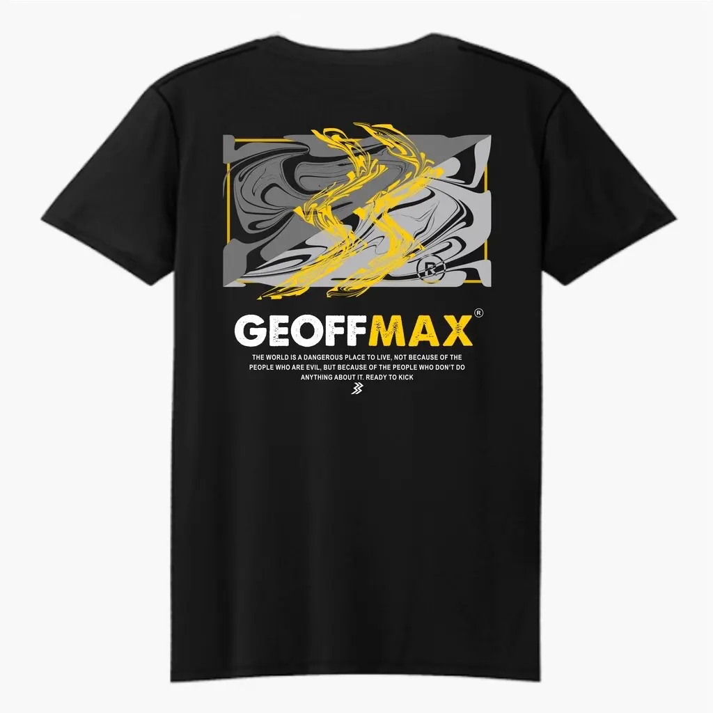 Kaos Lengan Pendek Geoff Max Hitam Black Distro Pria Wanita Katun Atasan