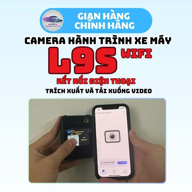 (HOT) Camera hành trình xe máy L9S Wifi - Ghi hình 1080FHD/2K, Pin 2000mAh, Quay liên tục 4.5-5h, Chống nước IP65, Thiết kế siêu bền, Phụ kiện xe máy/đi phượt/dash cam 3