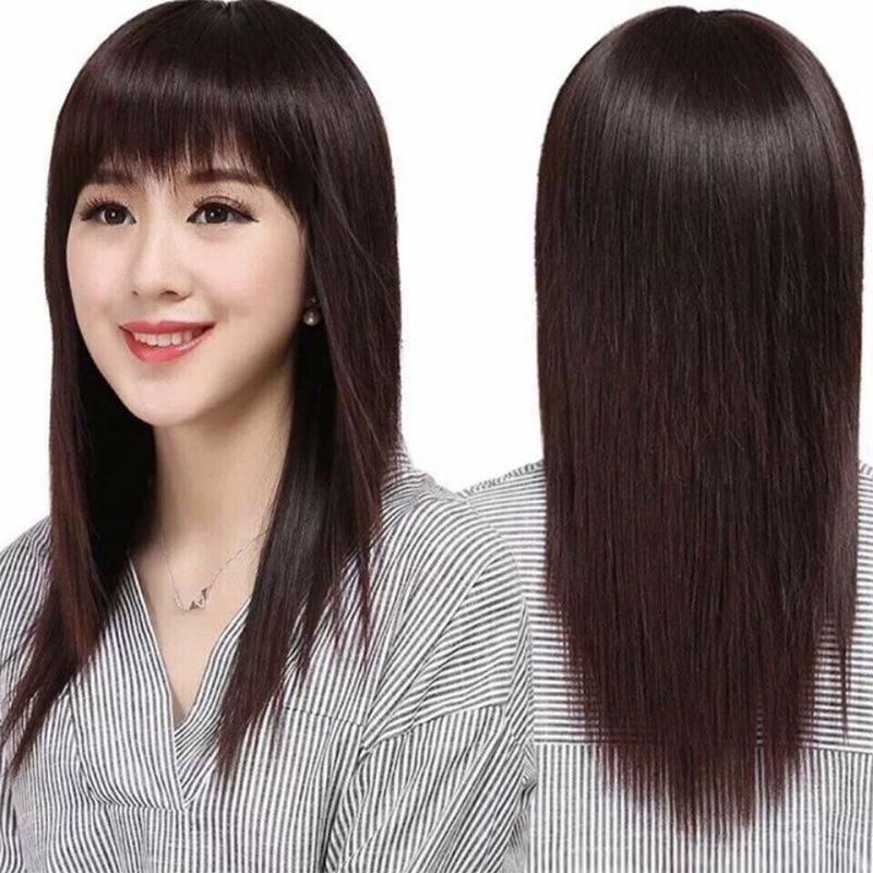 Product Introduction of Tóc Giả Trùm Đầu, Tóc Thẳng Dài Cho Nữ, Tóc Dài Như Thật, Tóc Mái Thẳng, Tóc Dài Trung Niên, Tóc Giả Cho Mẹ, Tóc Mái Thẳng, Tóc Dài Trung Bình Wig 1