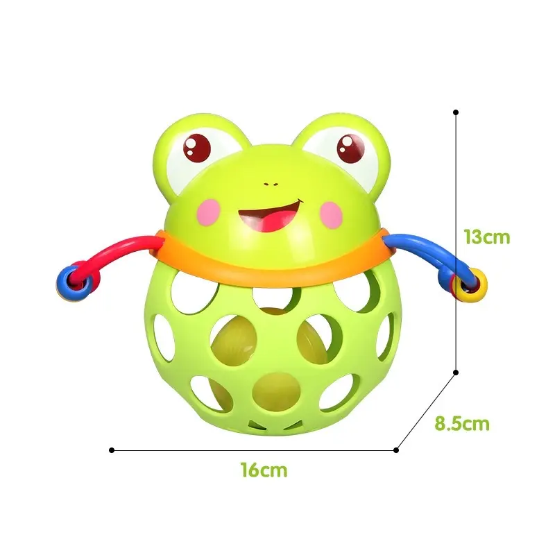 HAPPYTOYS.888 Baby Rattle Teether Soft Rubber Hand Ball / Mainan Rattle Bayi / Mainan Bola Karet Lembut Kartun 3