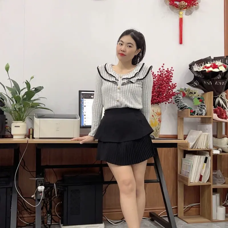 [HT-10 ] Áo Kiểu Nữ  Dài tay  , Chất len lông thỏ mềm mịn , giữ ấm tốt 6