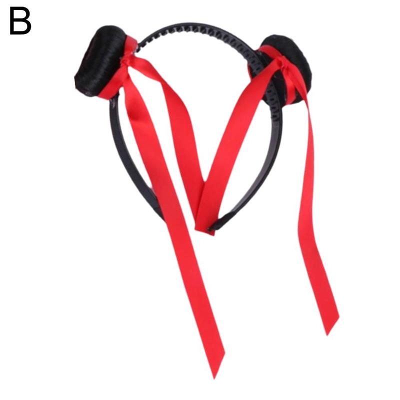 Product Introduction of 1 Pc Synthetic Hairpiece Cosplay Nezha Hair Bun Children Festival Party Headwear Headband Wig China TV Role Nezha Cosplay Costumes Accessories 19