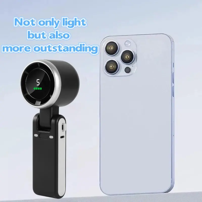 Portable Handheld Fan, 5-speed Wind Speed Fan, Rechargeable Air Turbo Fan, Suitable for Outdoor Activities, Travel, Work 3
