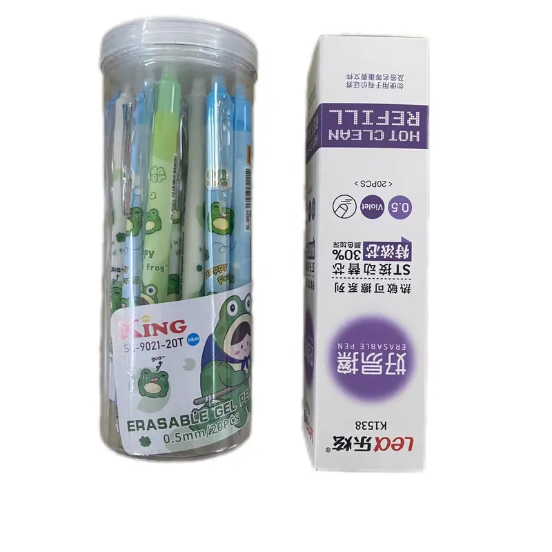 LON 20 CÂY BÚT BI BẤM XÓA ĐƯỢC MẪU NGẪU NHIÊN (xanh/tím) but gel bam xoa duoc 1