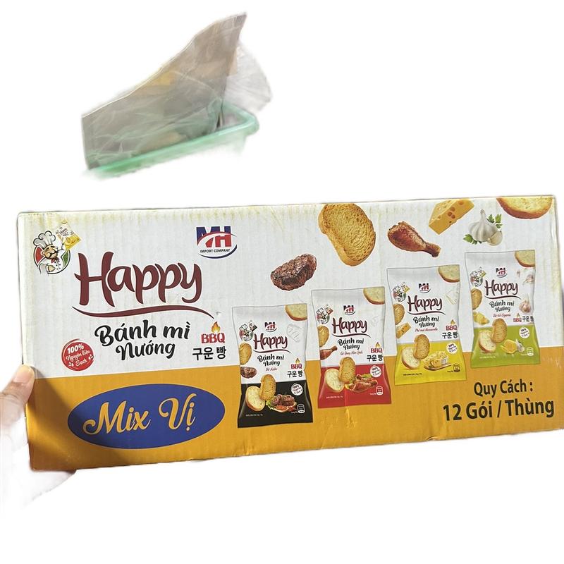 Thùng bánh mì nướng happy( 12 gói)