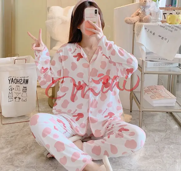 Bộ đồ bầu, sau sinh cho con bú PIJAMA CỔ TIM HÀNG MỚI 2022 6