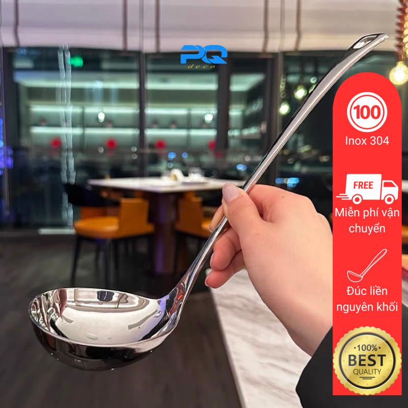 Muôi muỗng vá múc canh cán dài inox 304 đúc nguyên khối