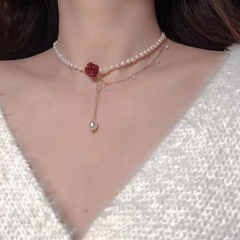 Vòng Cổ Ngọc Trai Bướm Hoa Trà, Thanh Lịch Và Quý Phái, Thiết Kế Thoát Hiểm Lãng Mạn, Dành Cho Phụ Nữ, Giá Cả Phải Chăng Và Sang Trọng, Vòng Cổ Dây Chuyền số lượng ít, Thời Trang 5