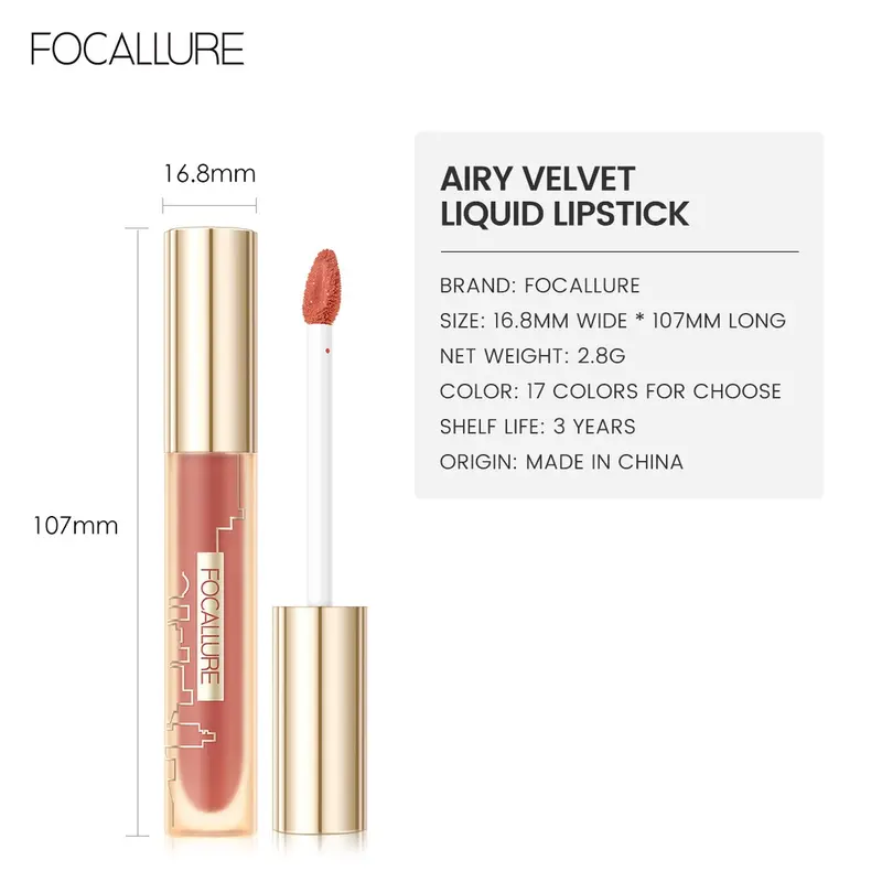 Son Lì Focallure Dưỡng Ẩm Lâu Trôi Mềm Mịn Như Nhung Trọng Lượng 2.8g Nữ Cosmetic Mỹ Phẩm Son Kem 8