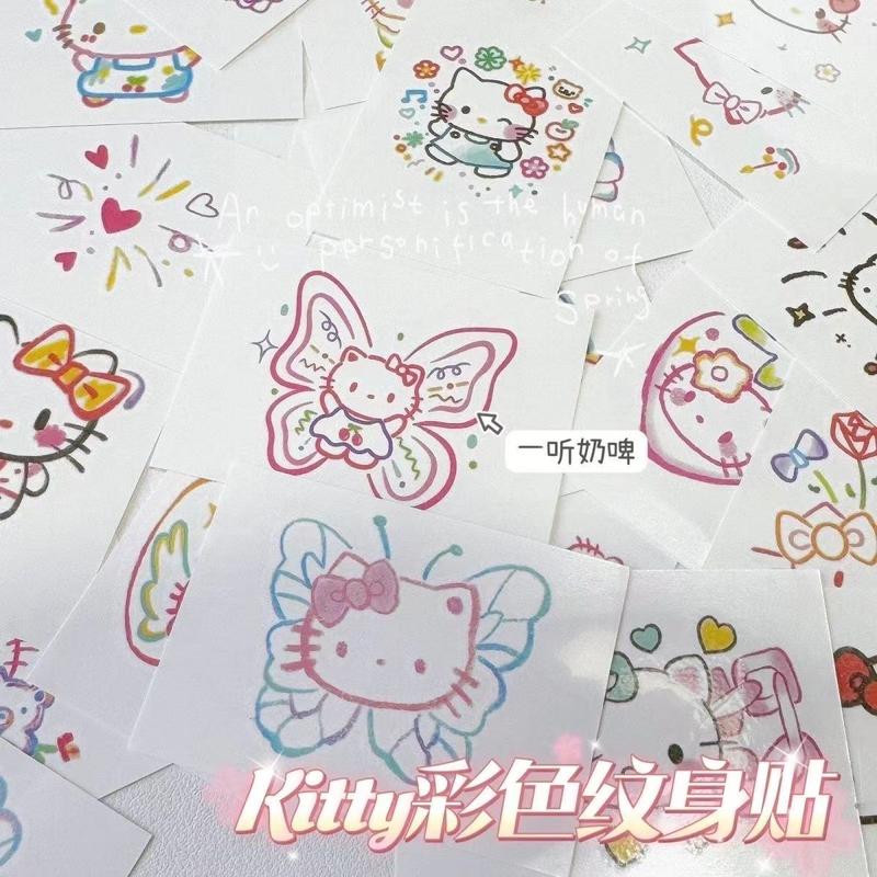 Miếng Dán Hình Xăm Mèo Kitty Dopamine, Phổ Biến, Thiết Kế Hoạt Hình Dễ Thương, Không Thấm Nước Và Bền, Miếng Dán Cánh Tay, Phong Cách Ins, Có Thể Giặt Được, Tuyệt Vời Làm Quà Tặng