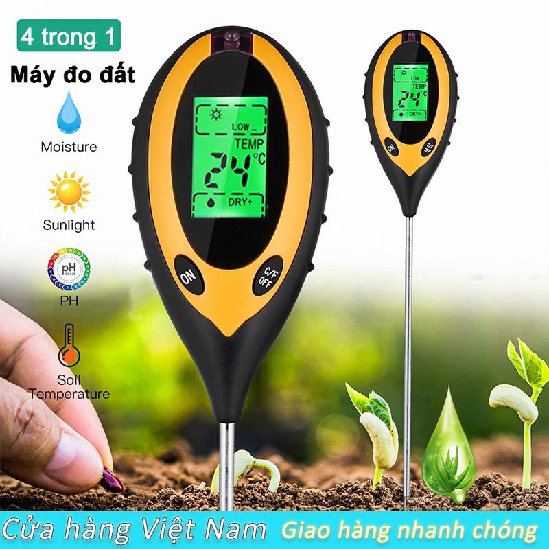  Máy đo đất 4 Trong 1 Kỹ Thuật Số - Máy Đo Độ Ẩm Đất - Color World 