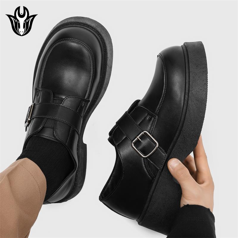 Giày Da Nam, Phong Cách Anh Quốc, Thường Ngày Công Sở, Đế Dày, Tăng Chiều Cao, Chống Trượt, Thoải Mái, Chống Mài Mòn, Nhẹ, Thích Hợp Cho Học Sinh Đồng 1