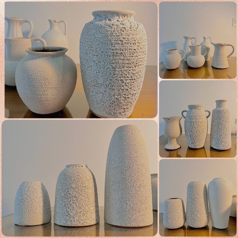  SÀI GÒN Bình Gốm Bát Tràng Men Sôi Atlantis Trắng Lọ hoa decor bộ sưu tập bình gốm men Atlantis gốm Bát Tràng 