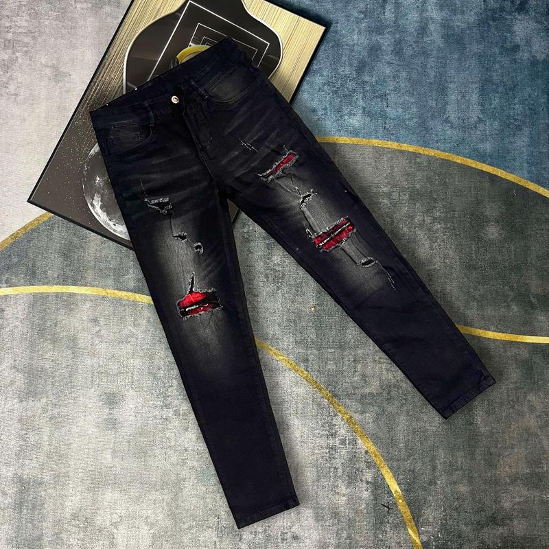 Quần jean nam Quần jean nam rách vá gối to chất bò co dãn 4 chiều mẫu mới chuẩn shop quần bò nam Menswear Pants QJP2V62