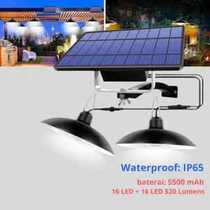 TaffLED Lampu Gantung Hias Outdoor Solar IP65 Natural White - 191006ZK Hitam, 2 Lampu, Sensor Cahaya dan Kapasitas Baterai Besar