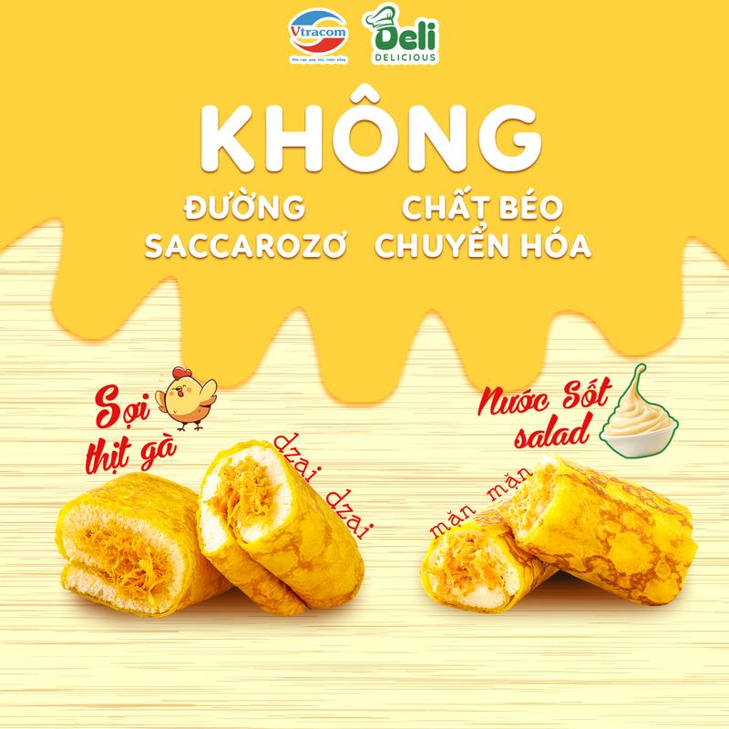Combo 2 Túi Bánh Da Trứng Cuộn Sốt Salad Chà Bông Gà DELI - Bánh Ăn Sáng - Tặng 01 bánh 85g 2