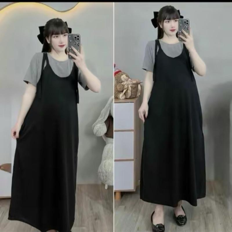 { DEAL MỞ BÁN} Váy yếm bầu 2 chi tiết( gồm áo+ yếm bầu) có tăng đơ điều chỉnh vai, ngực mặc thoả mái, dễ chịu