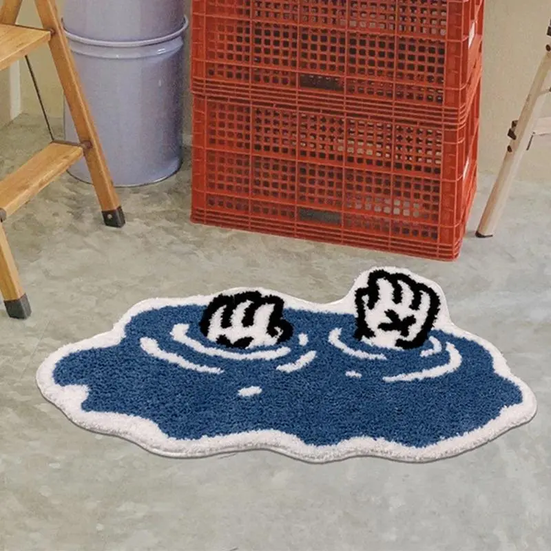 Cartoon Drowning Point Pattern Floor Mat, Non-slip Soft Floor Rug, Decorative Carpet for Home Living Room Bedroom, Home Decor