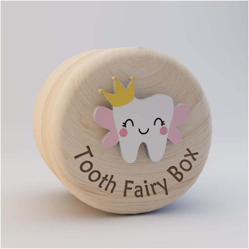 Mini Collection Commemorative Box Wood Baby Tooth Box Primary Teeth Baby Teeth Save Milk Teeth Organizer Souvenirs Box Fetal Hair Umbilical Cord Preservation Deciduous Tooth Case Children 0